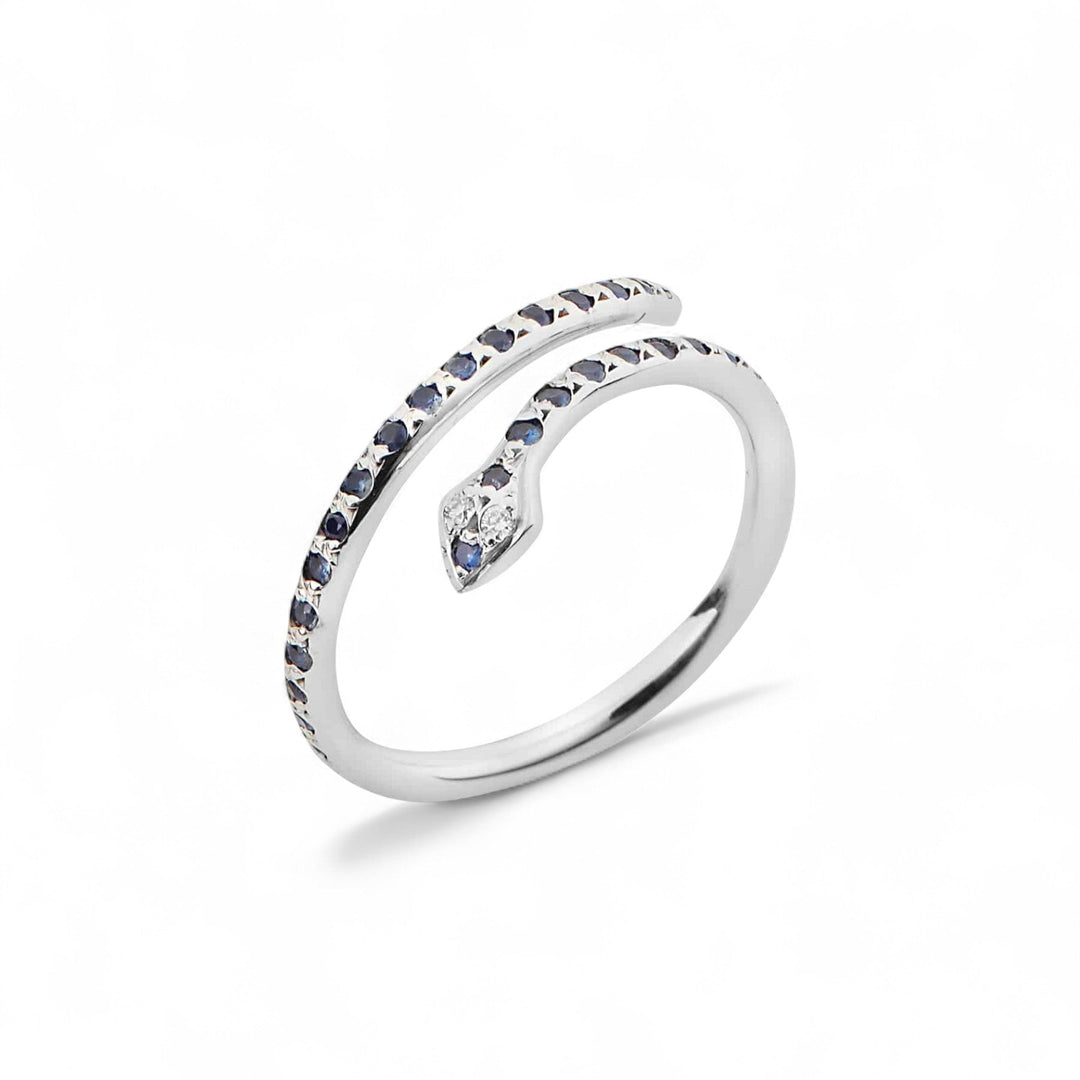Small Python Ring Blue Sapphires - SNAKES - Ileana Makri