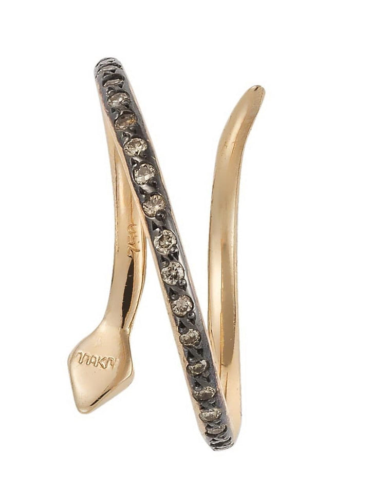 Small Python Ring Champagne Diamonds - SNAKES - Ileana Makri