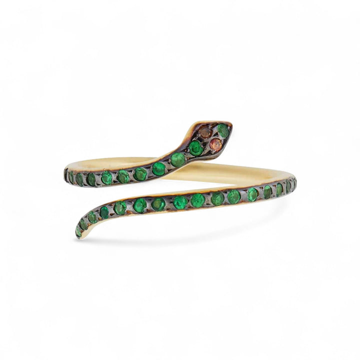 Small Python Ring Tsavorites - SNAKES - Ileana Makri