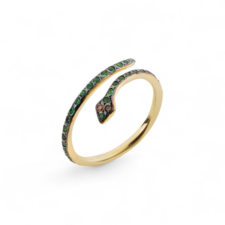 Small Python Ring Tsavorites - SNAKES - Ileana Makri