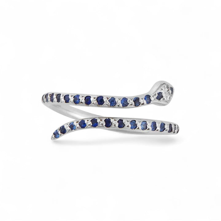 Small Python Ring Blue Sapphires