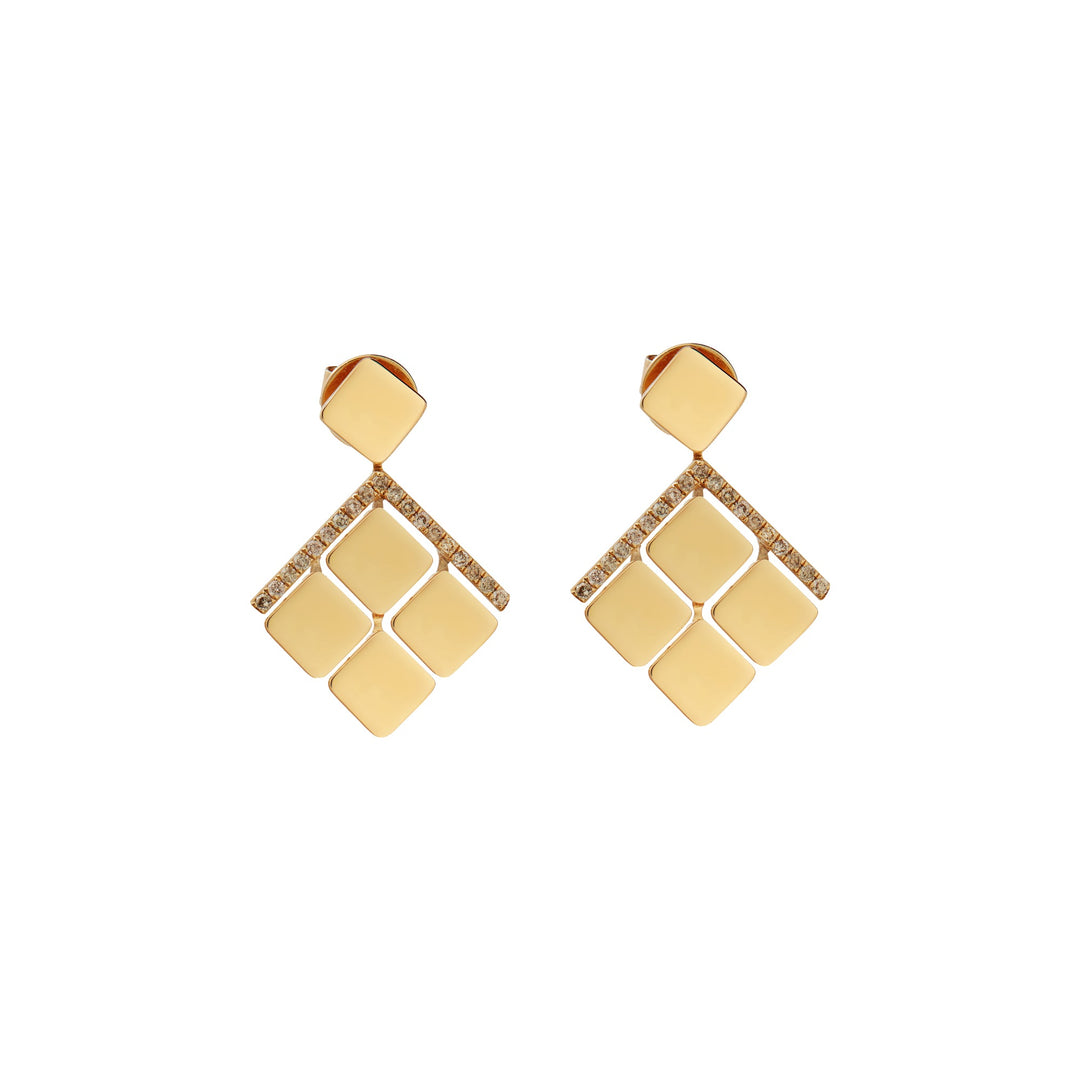 Small Tile Curtain Earrings Y - D - Tile - Ileana Makri