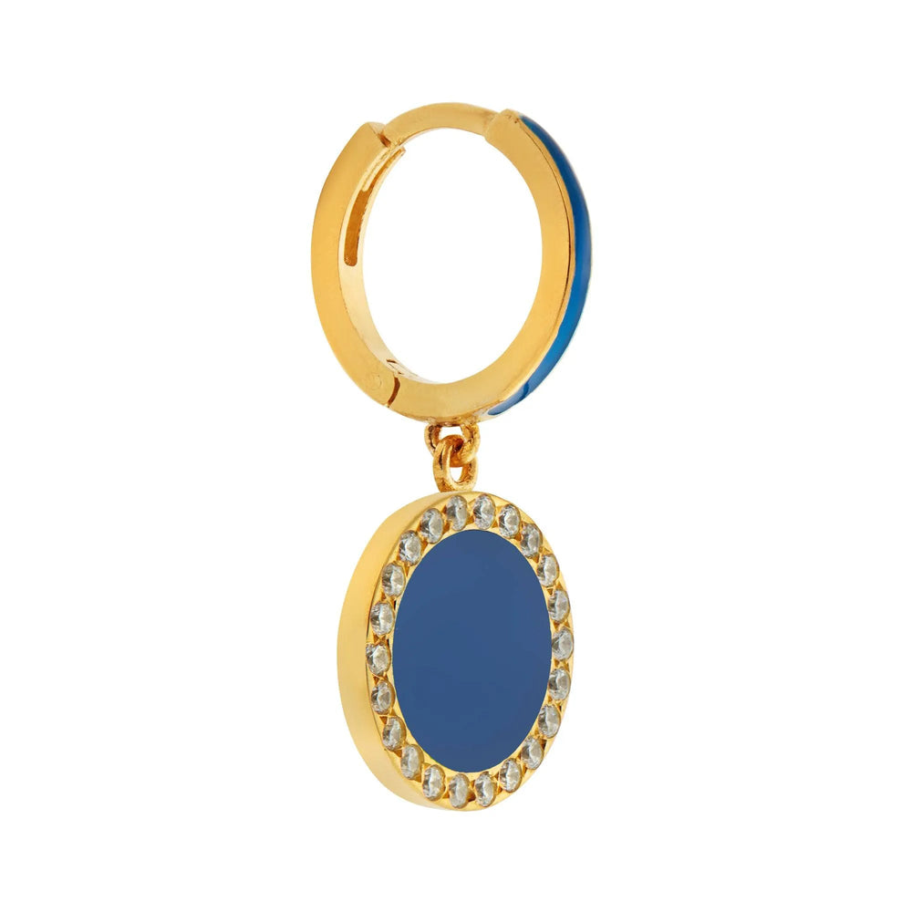 Smooth Blue Enamel Hoops - Eye M Neon Rocks - Ileana Makri