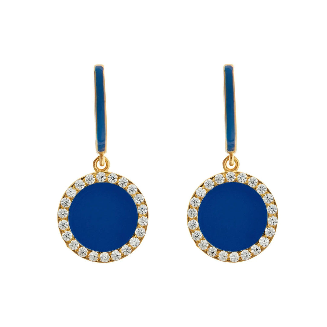 Smooth Blue Enamel Hoops - Eye M Neon Rocks - Ileana Makri