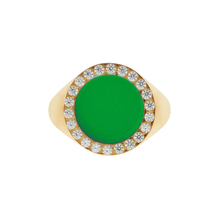 Smooth Enamel Crystal Chevalier Ring - Eye M Neon Rocks - Ileana Makri store