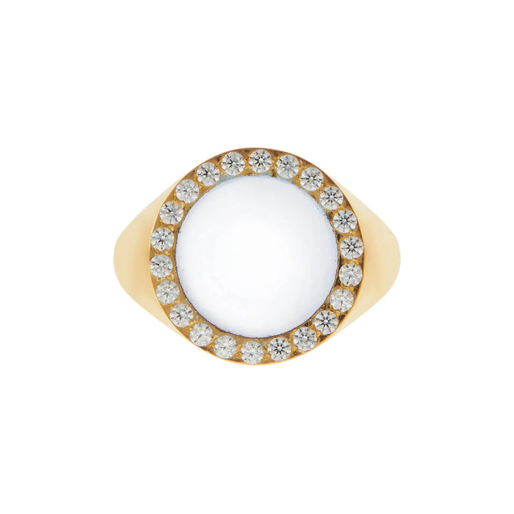 Smooth Enamel Crystal Chevalier Ring - Eye M Neon Rocks - Ileana Makri store