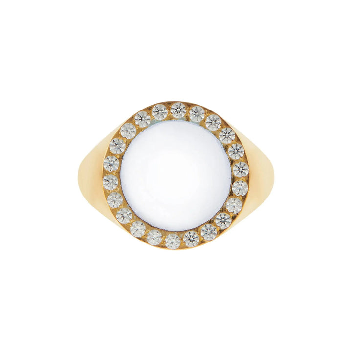 Smooth Enamel Crystal Chevalier Ring - Eye M Neon Rocks - Ileana Makri