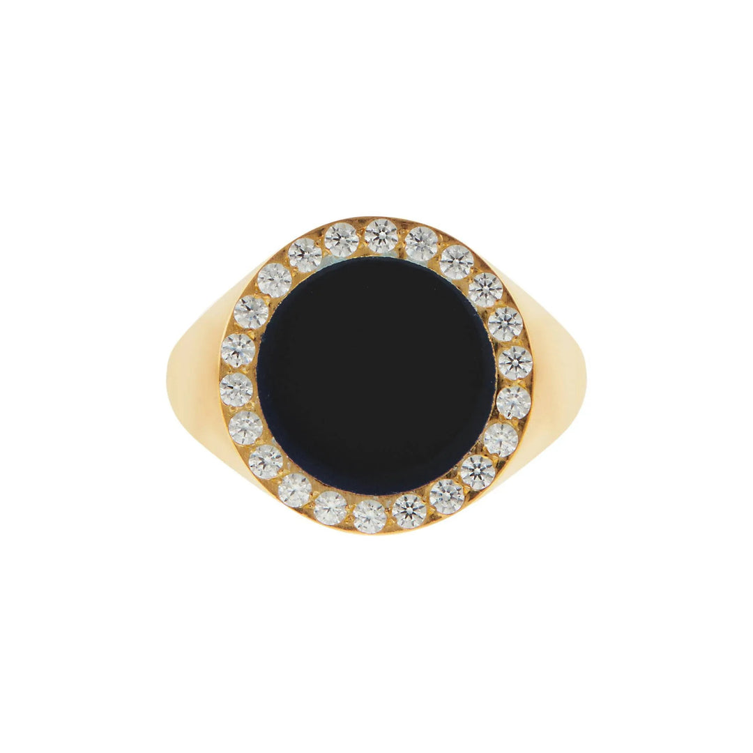 Smooth Enamel Crystal Chevalier Ring - Eye M Neon Rocks - Ileana Makri