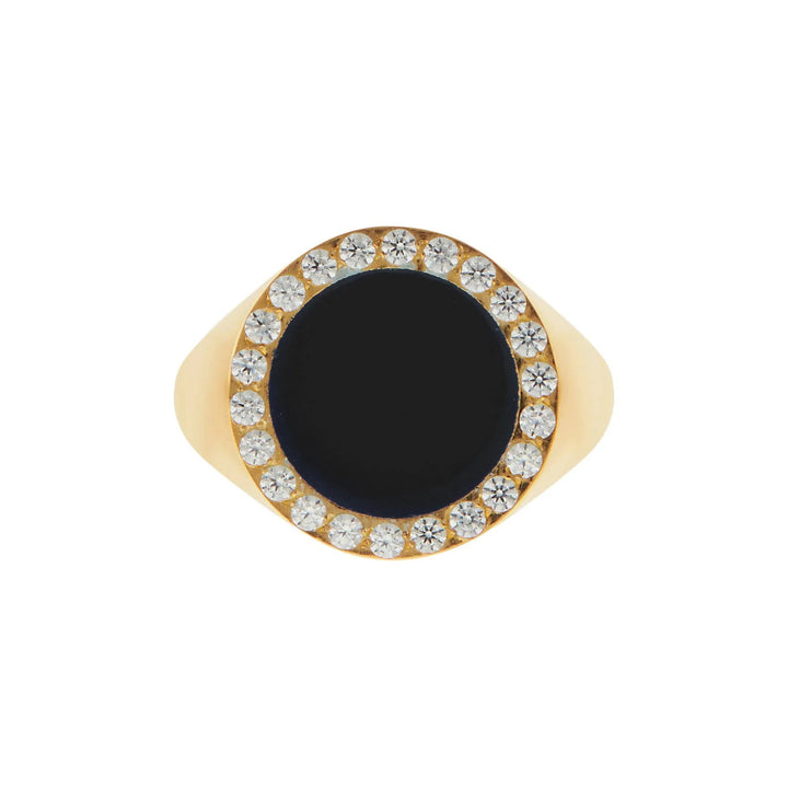 Smooth Enamel Crystal Chevalier Ring - Eye M Neon Rocks - Ileana Makri