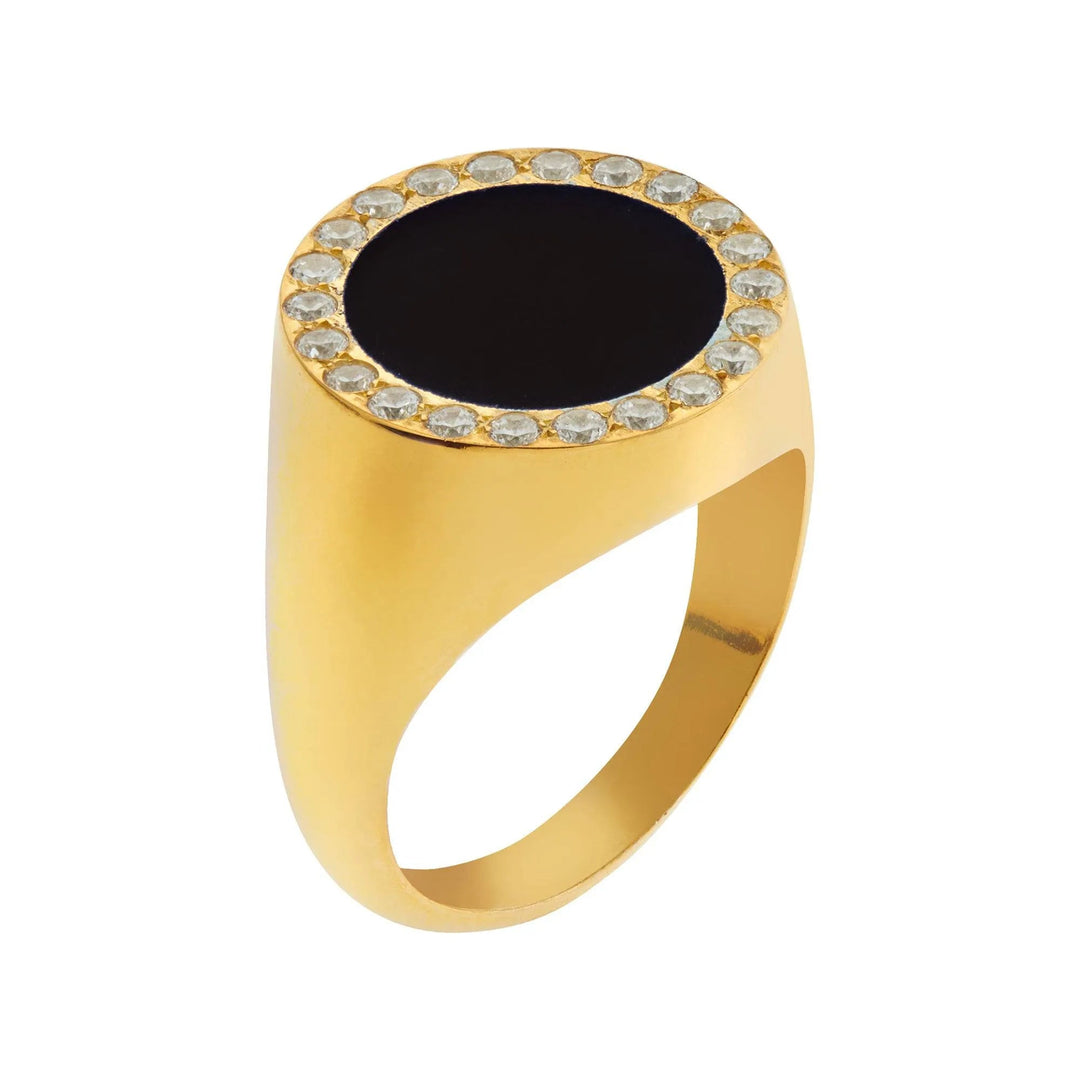 Smooth Enamel Crystal Chevalier Ring - Eye M Neon Rocks - Ileana Makri