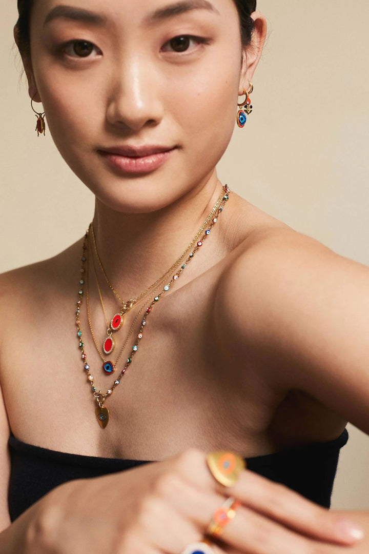 Smooth Enamel Pendant - Eye M Neon Rocks - Ileana Makri