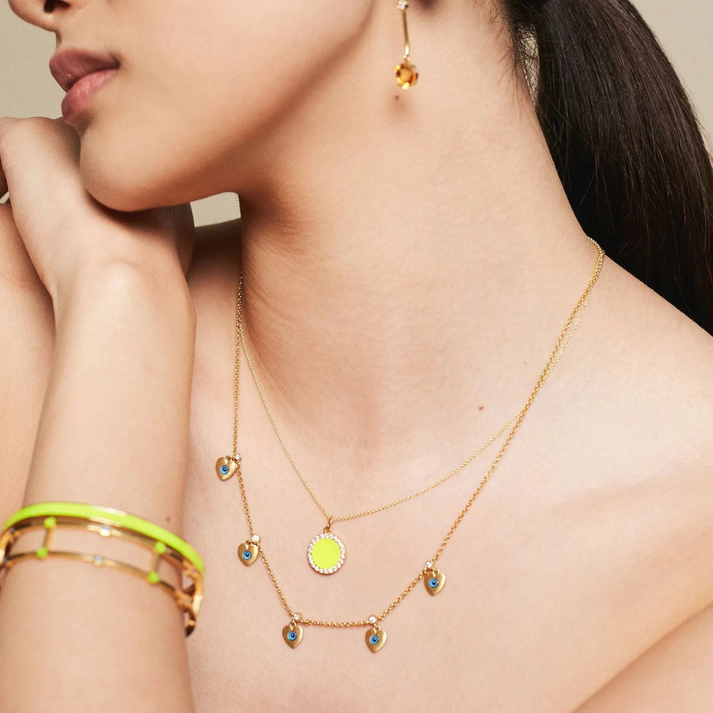 Smooth Enamel Pendant - Eye M Neon Rocks - Ileana Makri