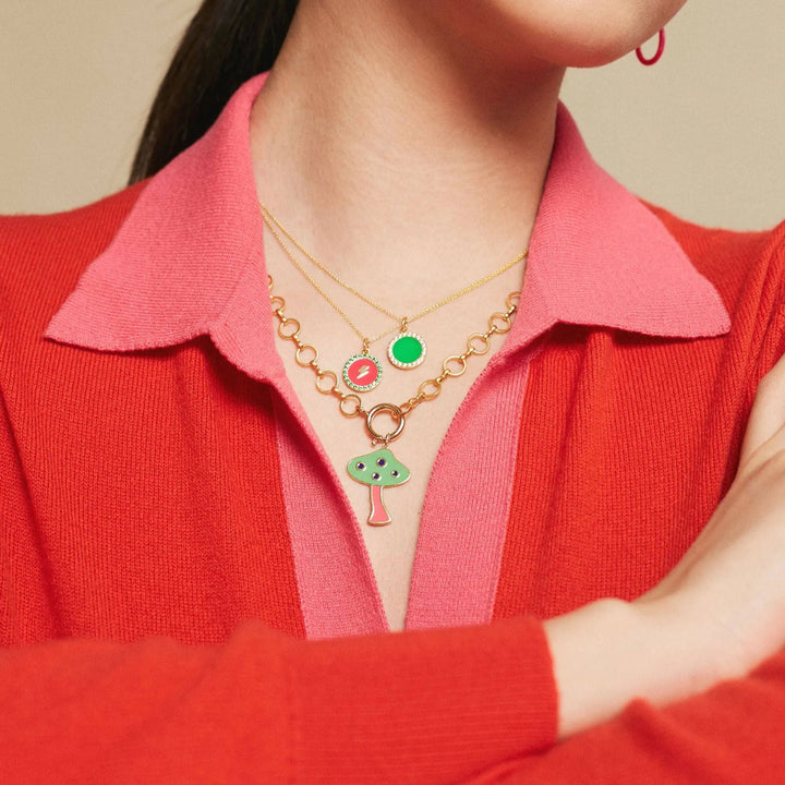 Smooth Enamel Pendant - Eye M Neon Rocks - Ileana Makri