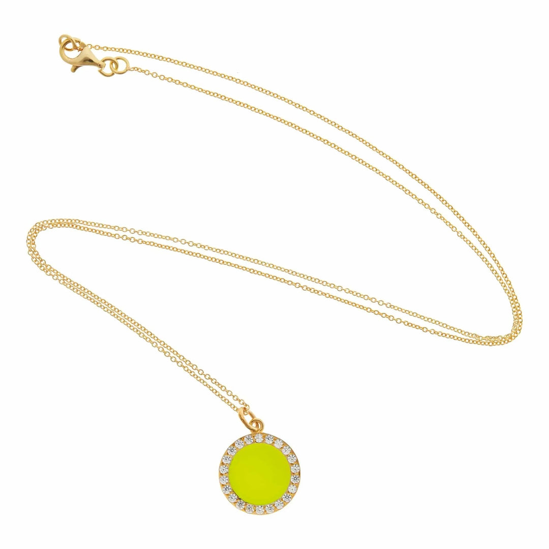 Smooth Enamel Pendant - Eye M Neon Rocks - Ileana Makri
