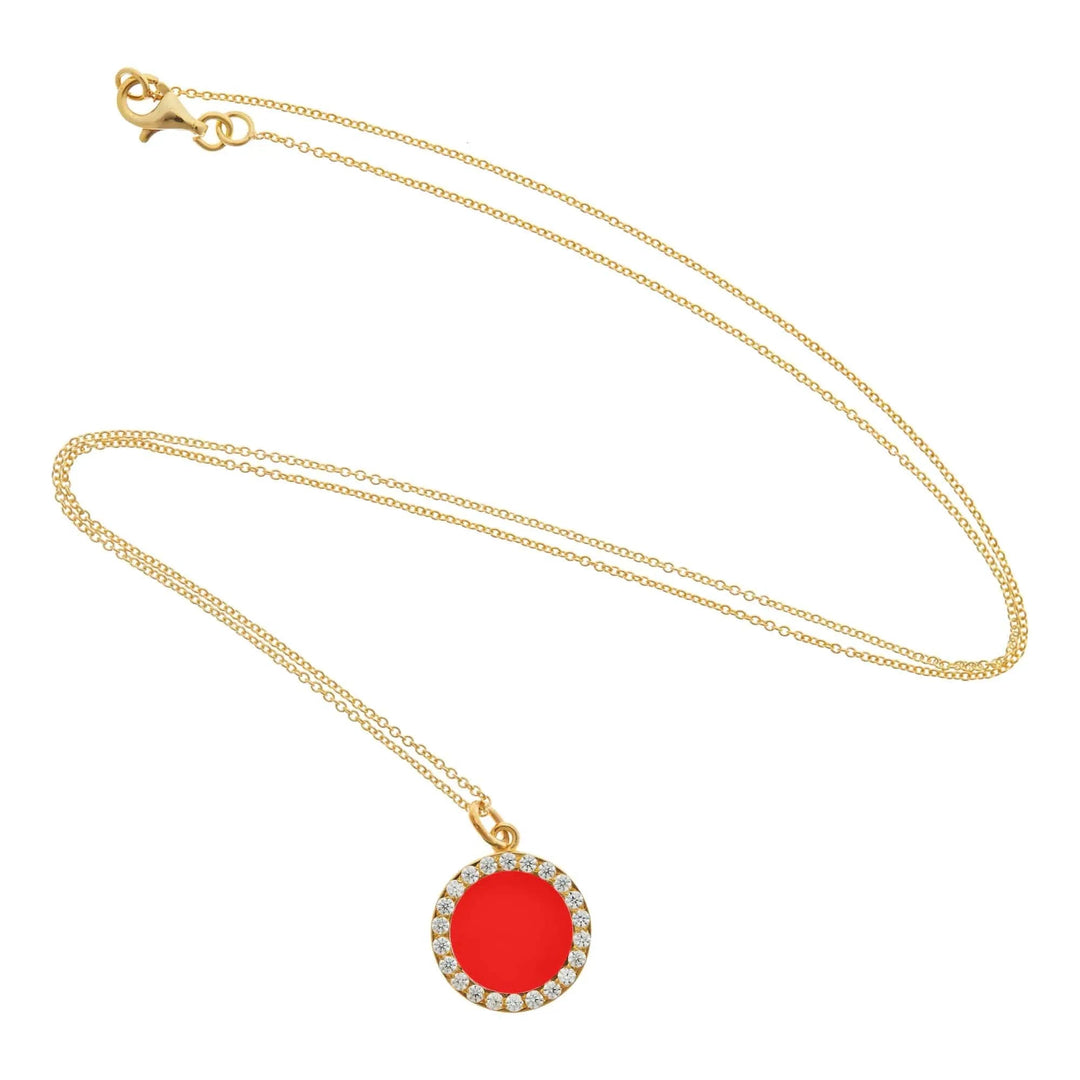 Smooth Enamel Pendant - Eye M Neon Rocks - Ileana Makri