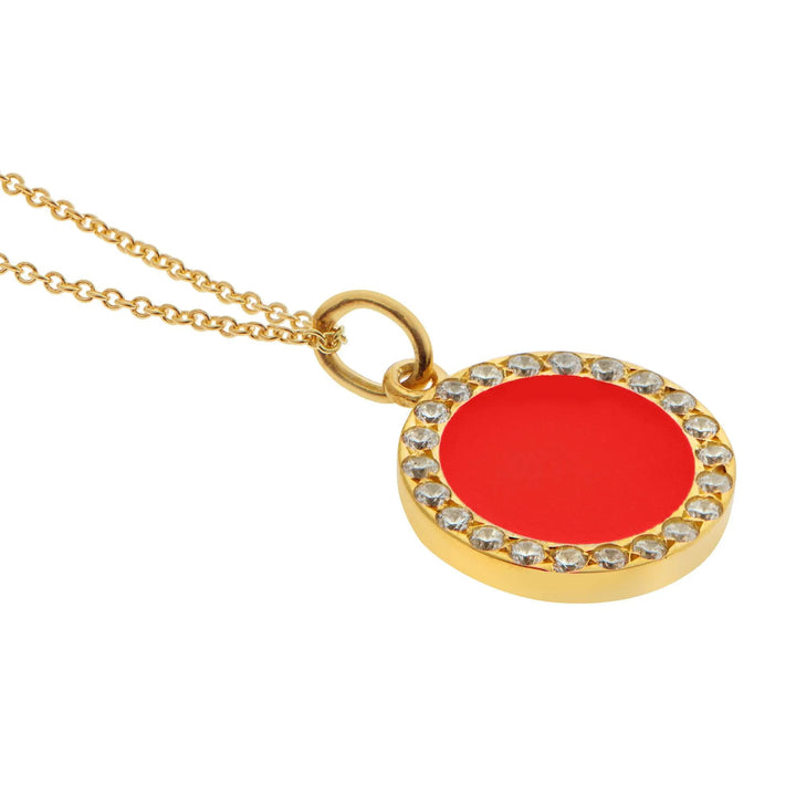 Smooth Enamel Pendant - Eye M Neon Rocks - Ileana Makri