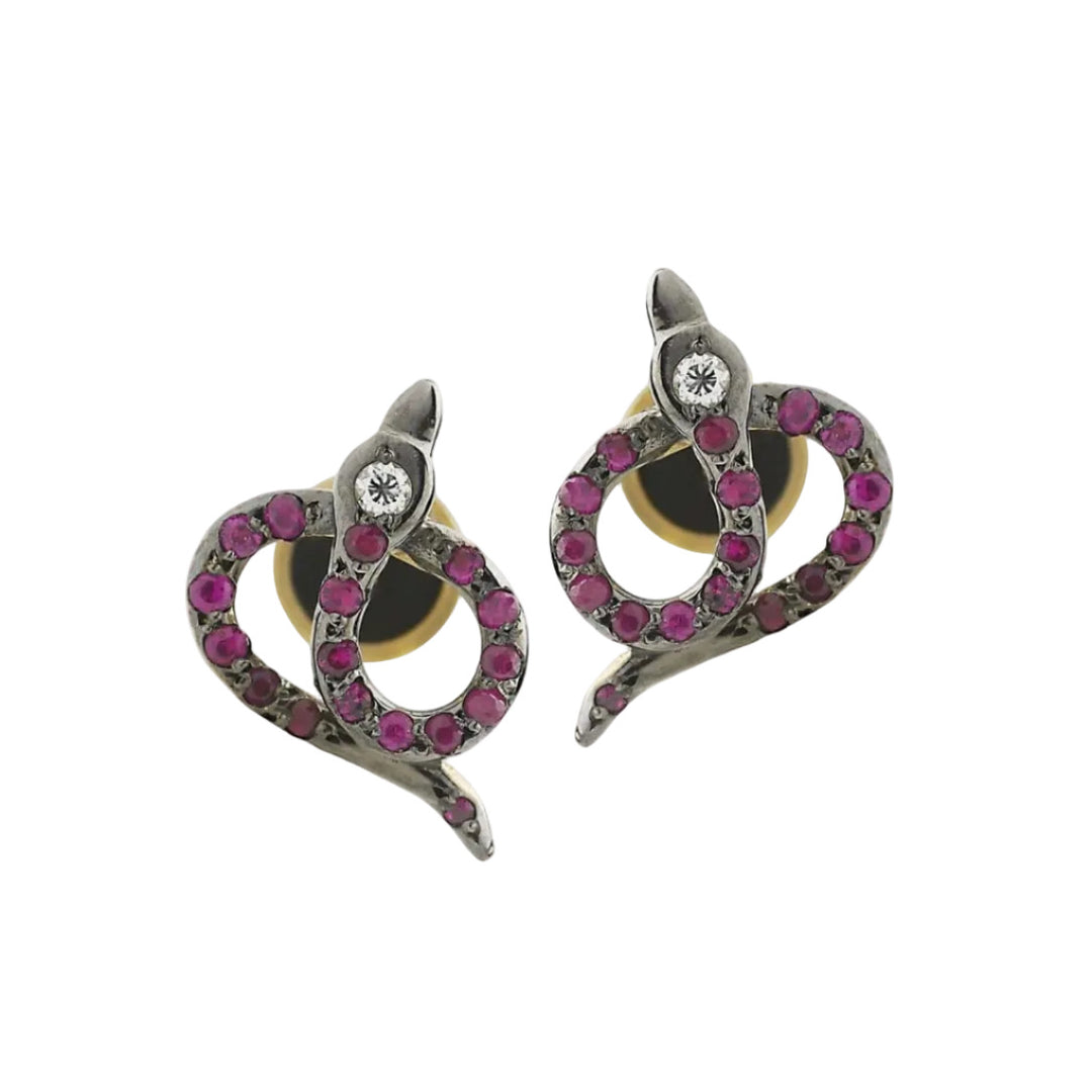 Snake Studs Pave P - OXS - RU - D - SNAKES - Ileana Makri