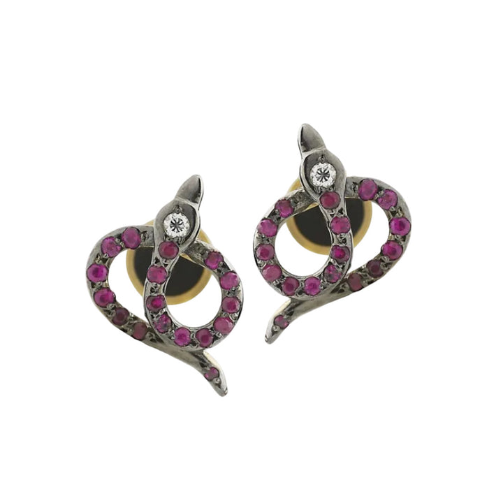 Snake Studs Pave P - OXS - RU - D - SNAKES - Ileana Makri