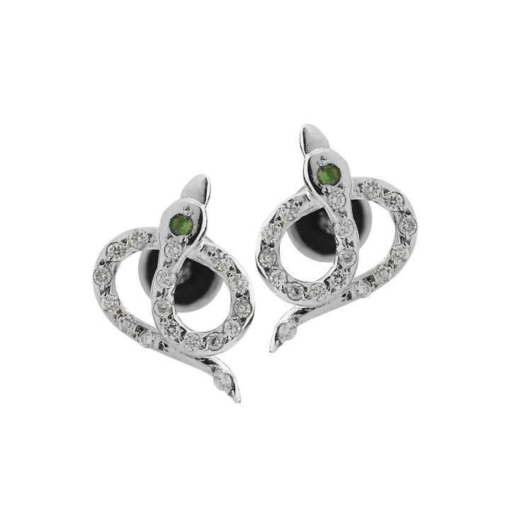 Snake Studs Pave W - D - Ts - SNAKES - Ileana Makri