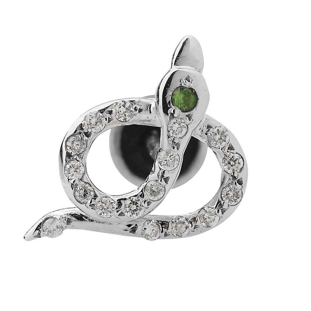 Snake Studs Pave W - D - Ts - SNAKES - Ileana Makri