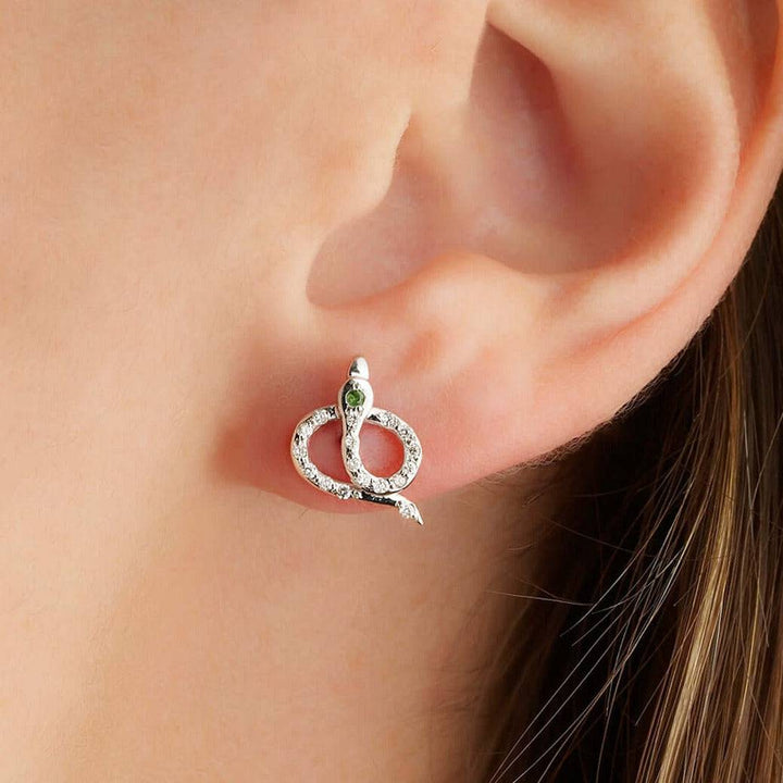 Snake Studs Pave W - D - Ts - SNAKES - Ileana Makri