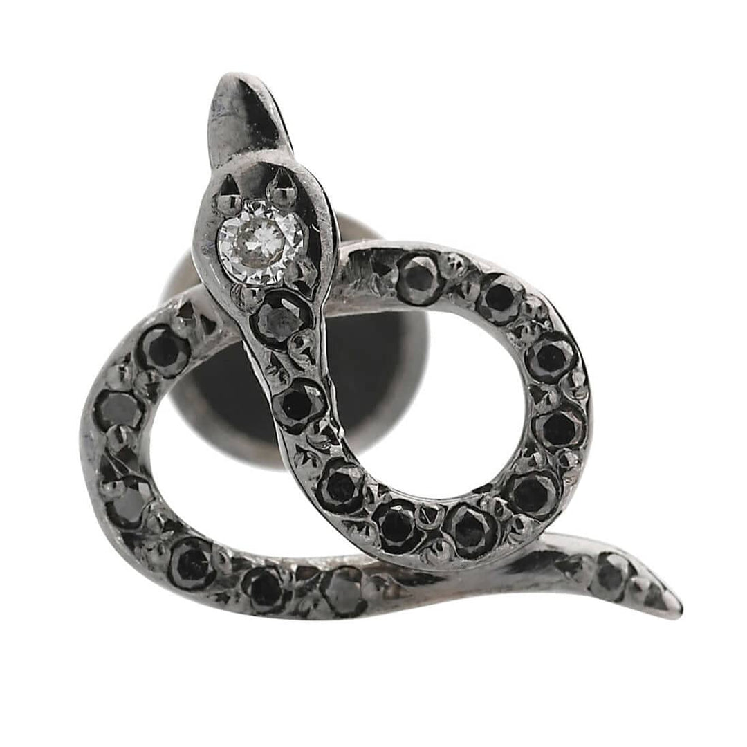 Snake Studs Pave W - Ox - Bd - d - SNAKES - Ileana Makri
