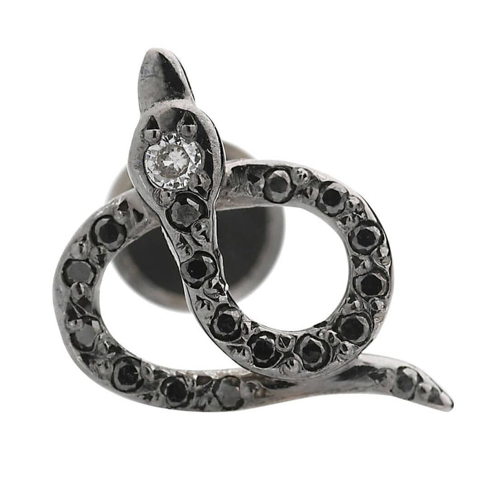 Snake Studs Pave W - Ox - Bd - d - SNAKES - Ileana Makri