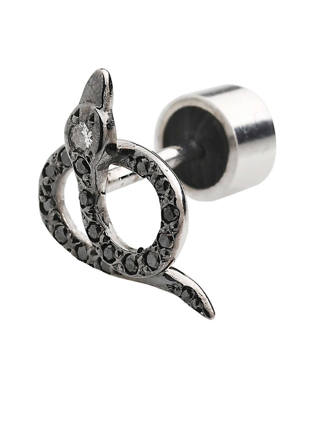 Snake Studs Pave W - Ox - Bd - d - SNAKES - Ileana Makri