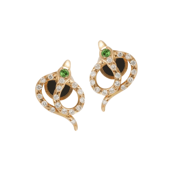 Snake Studs Pave Y - D - Ts - SNAKES - Ileana Makri