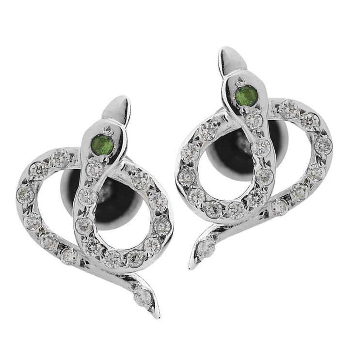 Snake Studs Pave W-D-Ts - SNAKES - Ileana Makri store