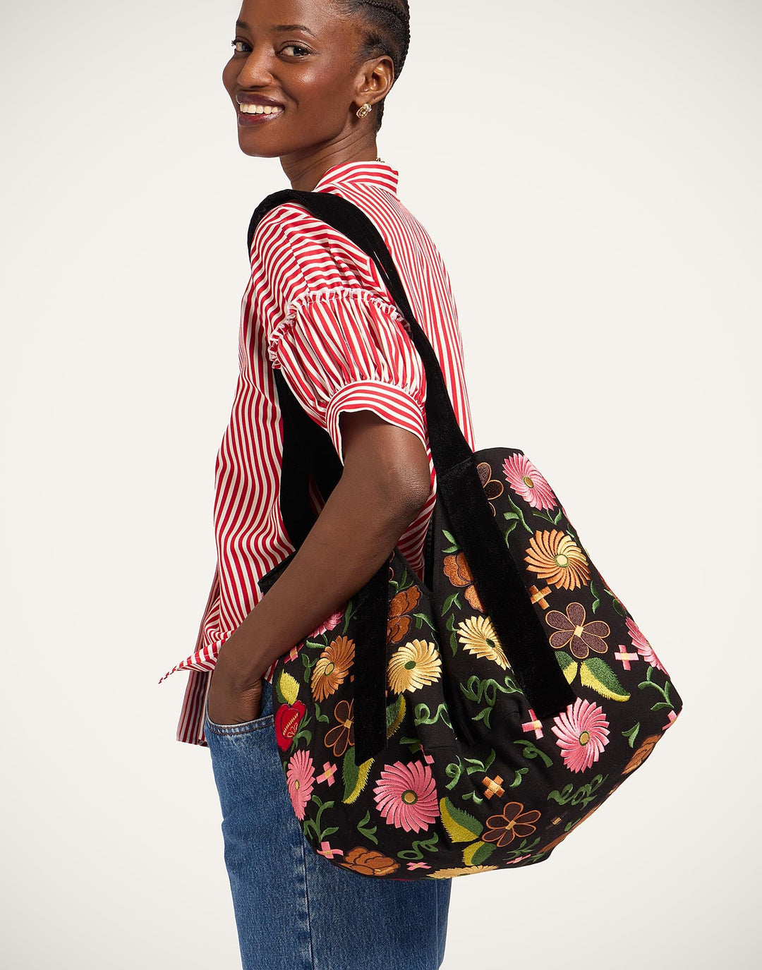 Soft Bag Crossflower Black - La Double J Accessories - Ileana Makri