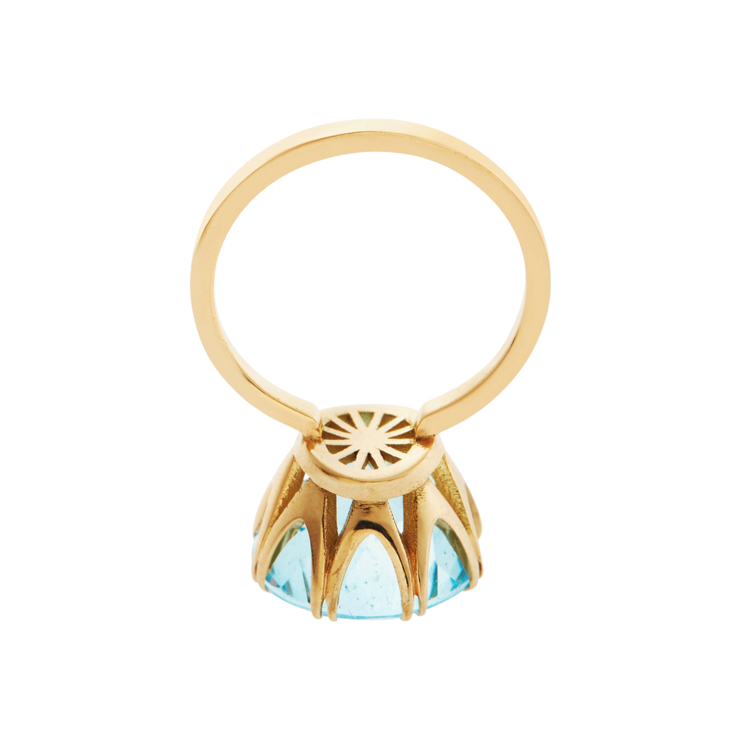 Solitaire Crown Ring Blue Topaz - Crown - Ileana Makri