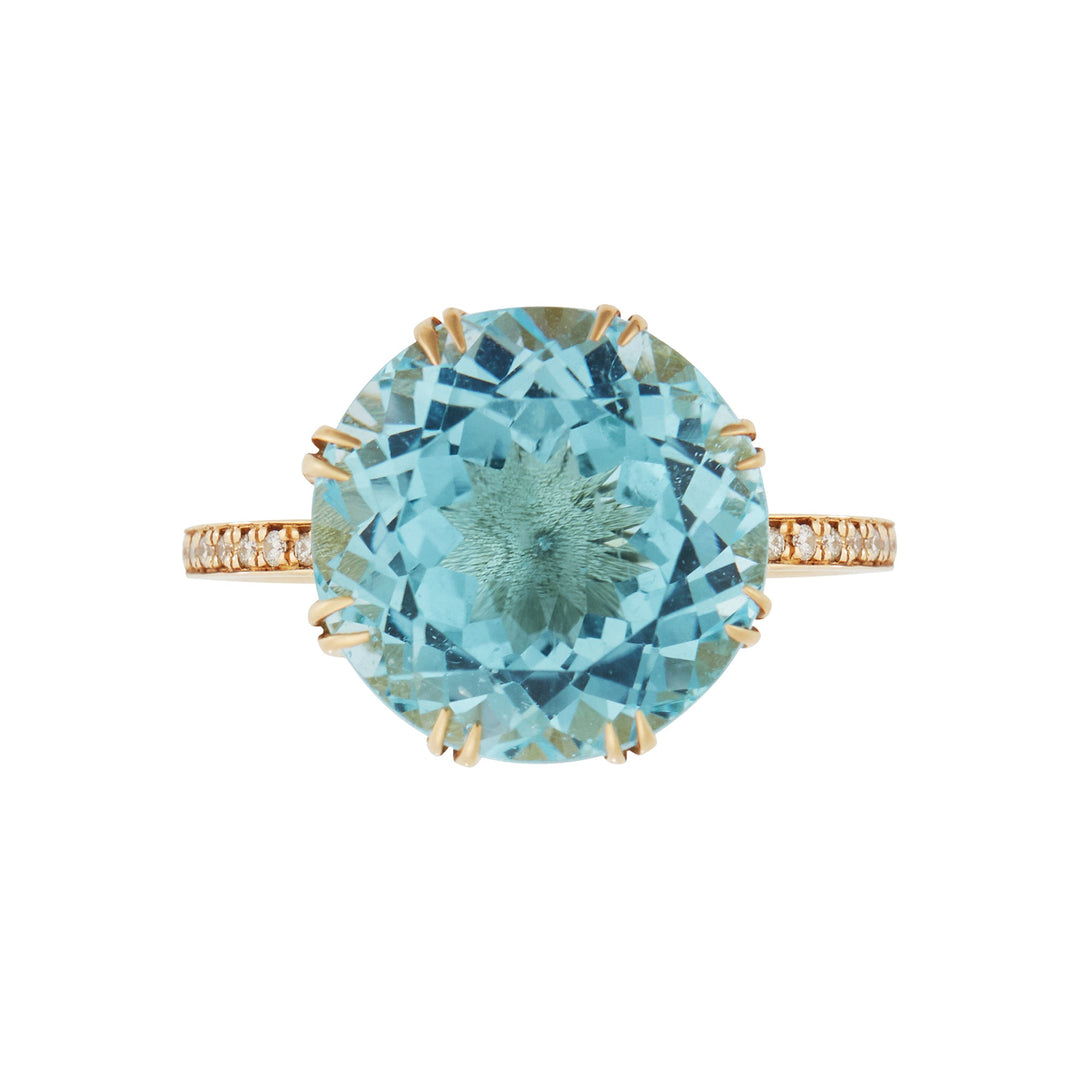 Solitaire Crown Ring Blue Topaz - Crown - Ileana Makri