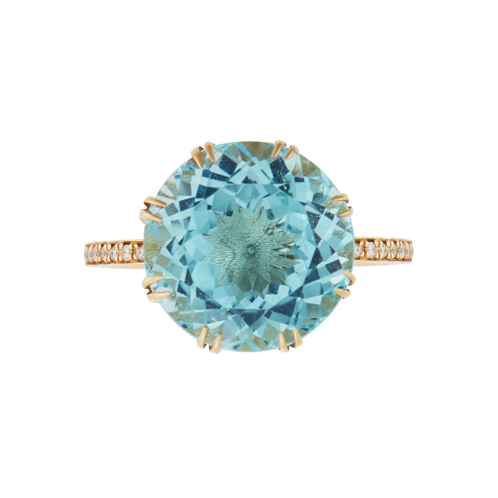 Solitaire Crown Ring Blue Topaz - Crown - Ileana Makri