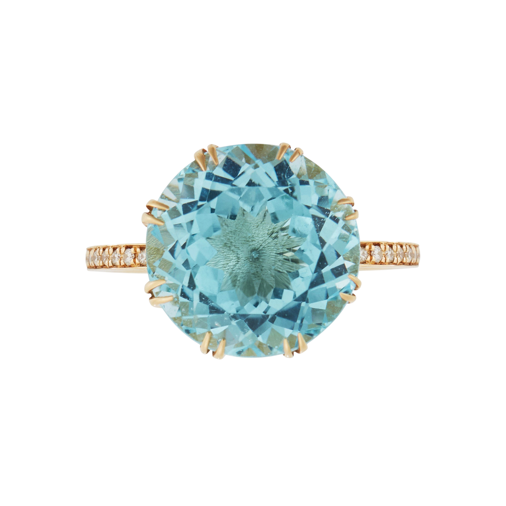 Solitaire Crown Ring Blue Topaz - Crown - Ileana Makri
