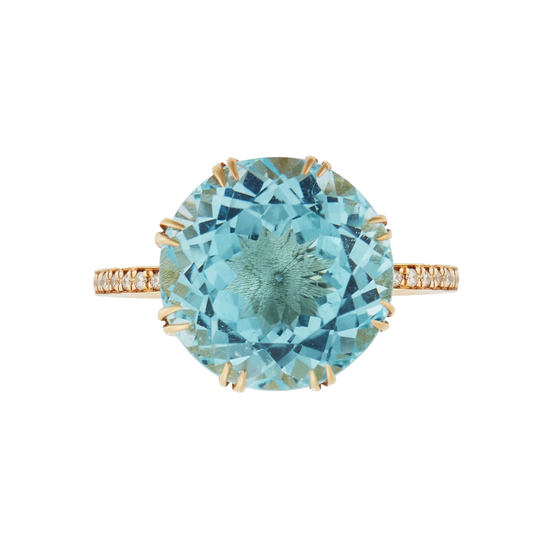 Solitaire Crown Ring Blue Topaz - Crown - Ileana Makri