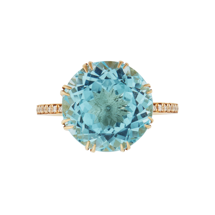 Solitaire Crown Ring Blue Topaz - Crown - Ileana Makri