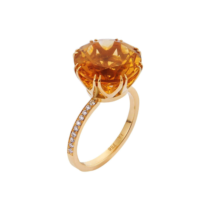 Solitaire Crown Ring Citrine - Crown - Ileana Makri store