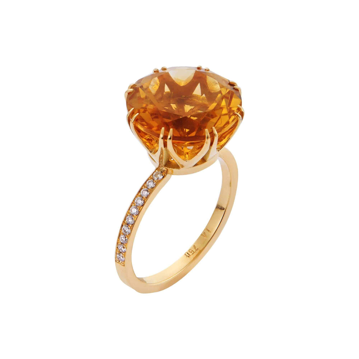 Solitaire Crown Ring Citrine - Crown - Ileana Makri store