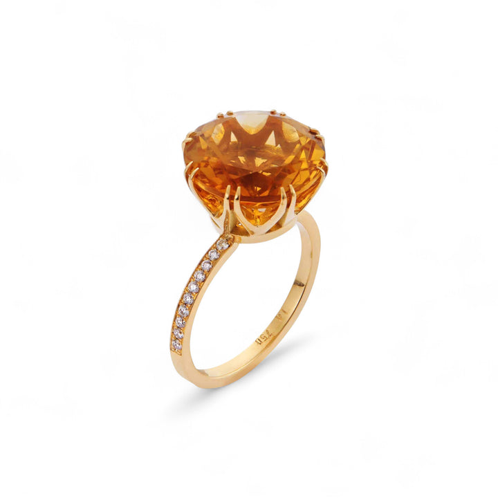 Solitaire Crown Ring Citrine
