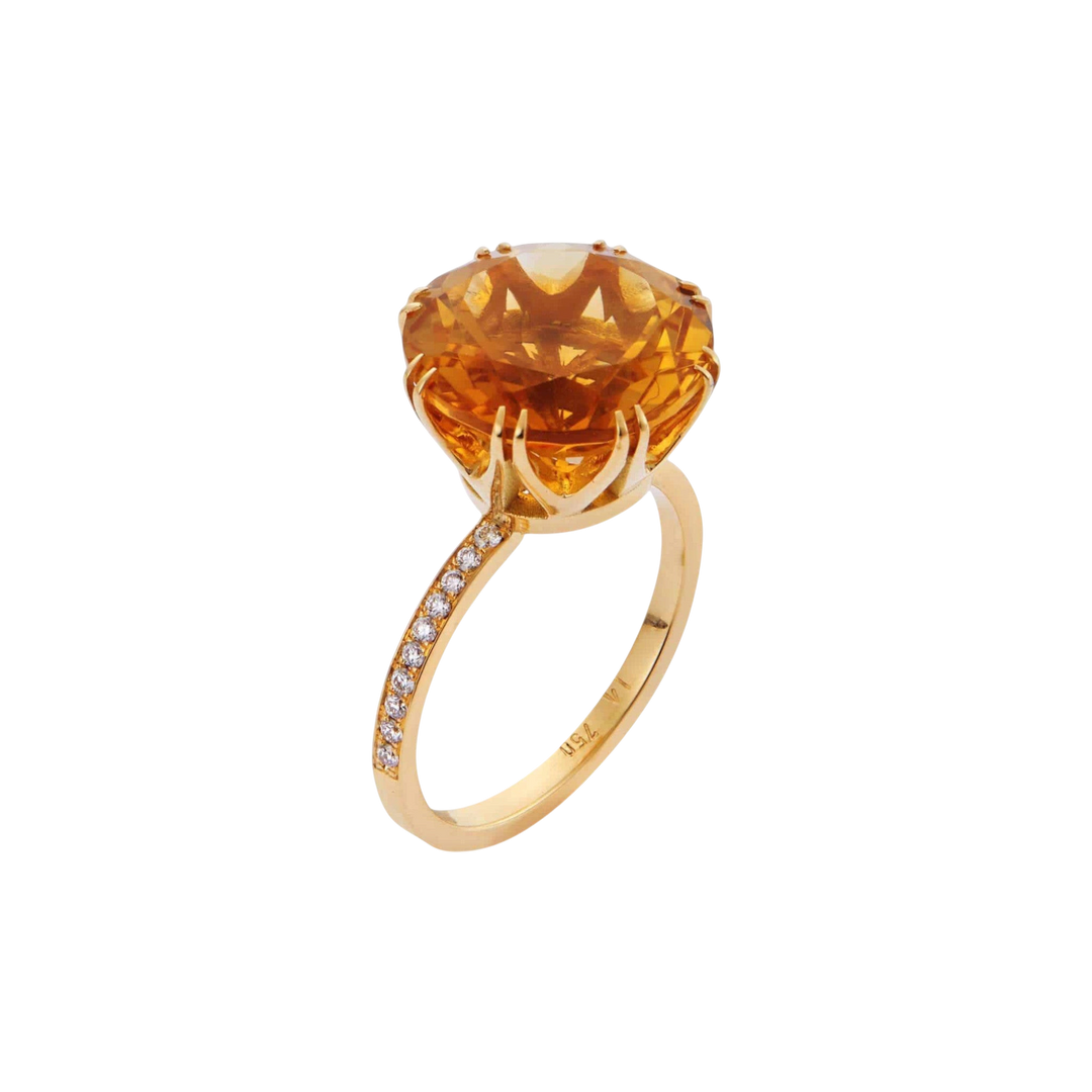 Solitaire Crown Ring Citrine - Crown - Ileana Makri