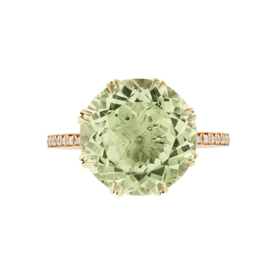 Solitaire Crown Ring Green Amethyst - Crown - Ileana Makri store