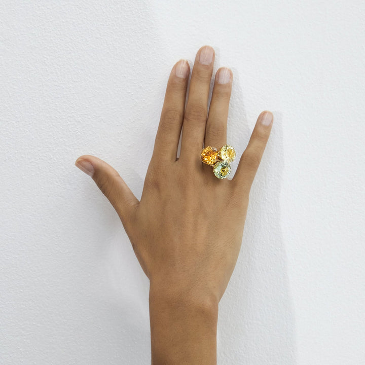 Solitaire Crown Ring Green Amethyst - Crown - Ileana Makri