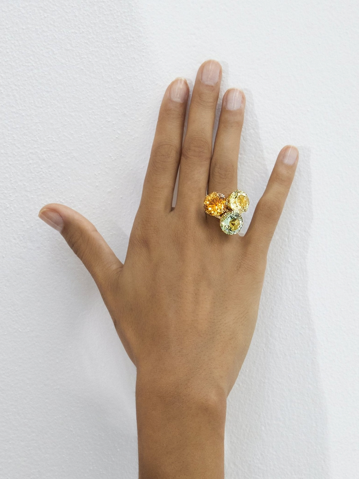 Solitaire Crown Ring Green Amethyst - Crown - Ileana Makri