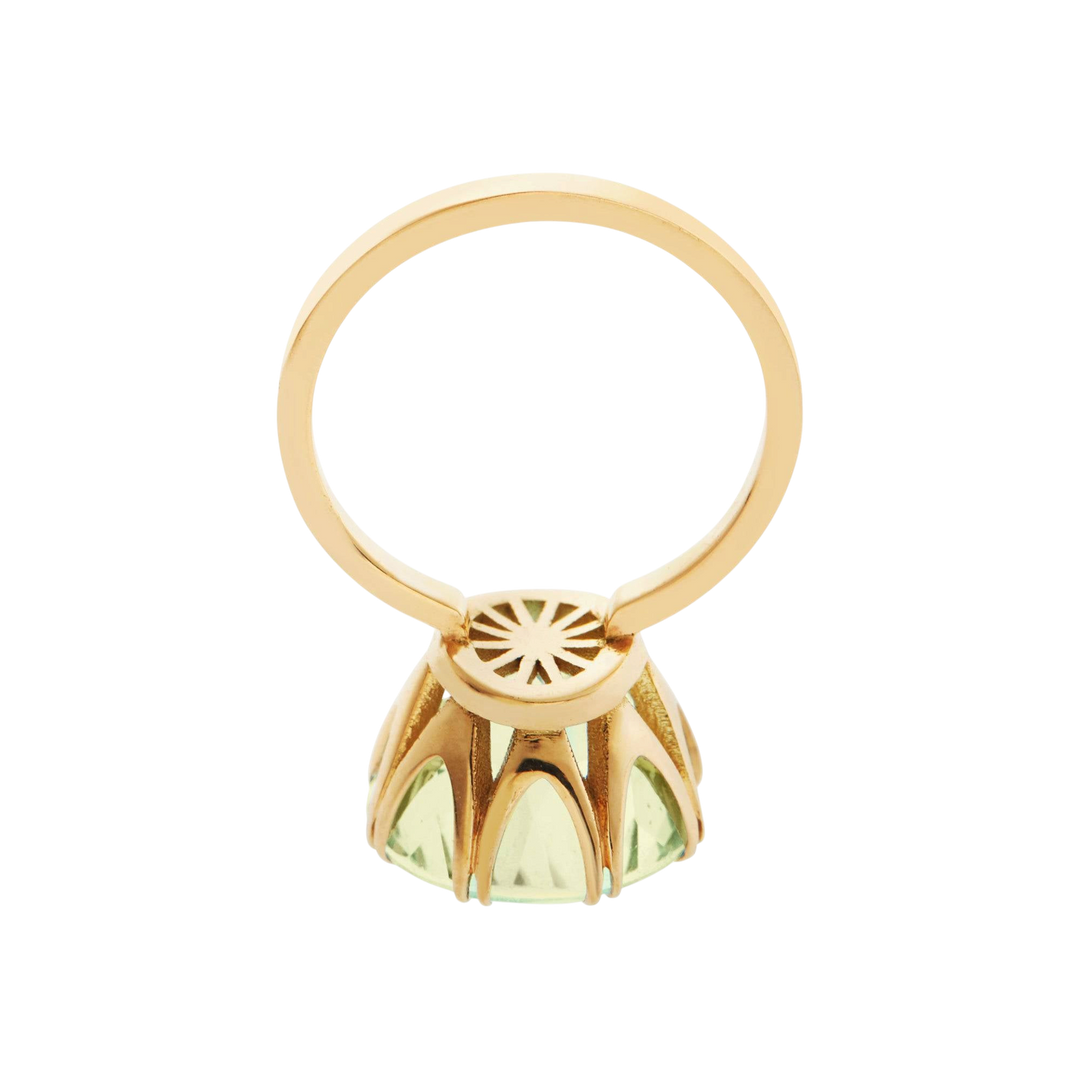 Solitaire Crown Ring Green Amethyst - Crown - Ileana Makri