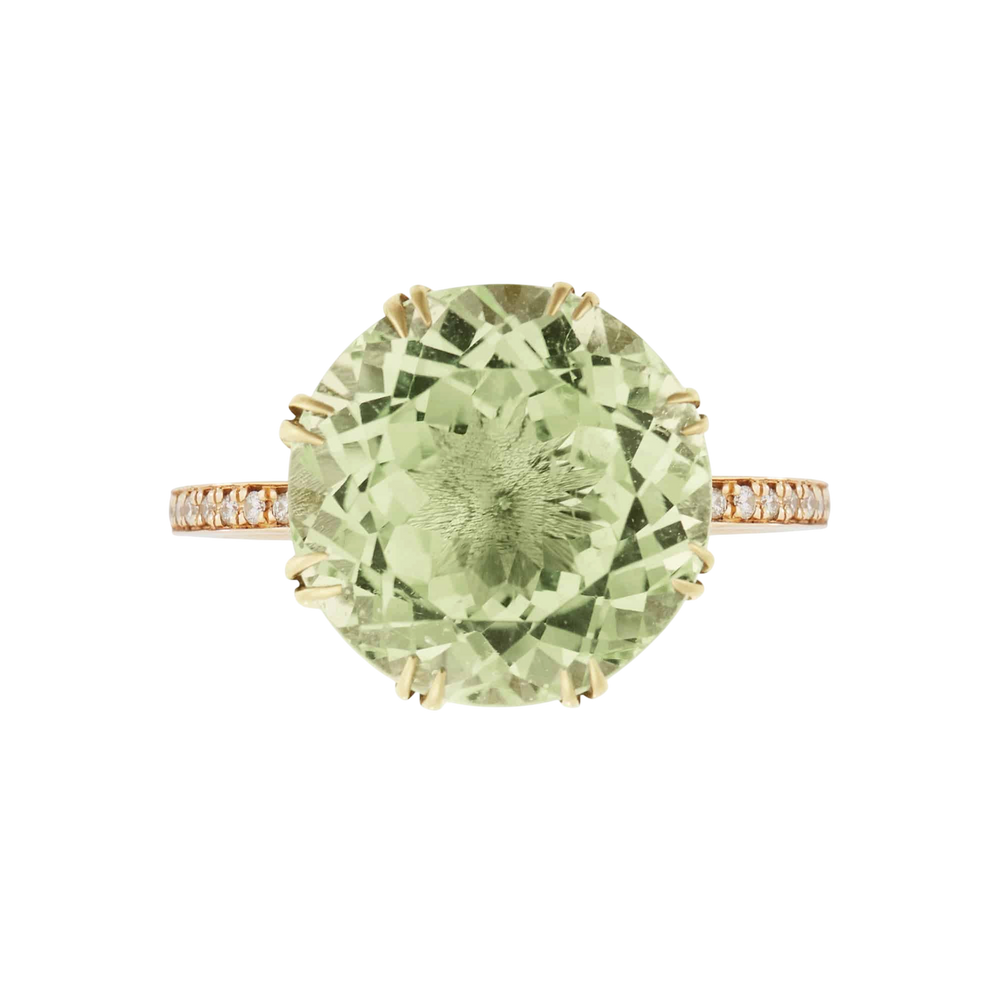 Solitaire Crown Ring Green Amethyst - Crown - Ileana Makri