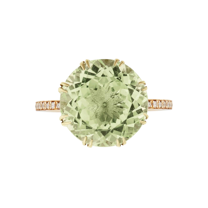 Solitaire Crown Ring Green Amethyst - Crown - Ileana Makri