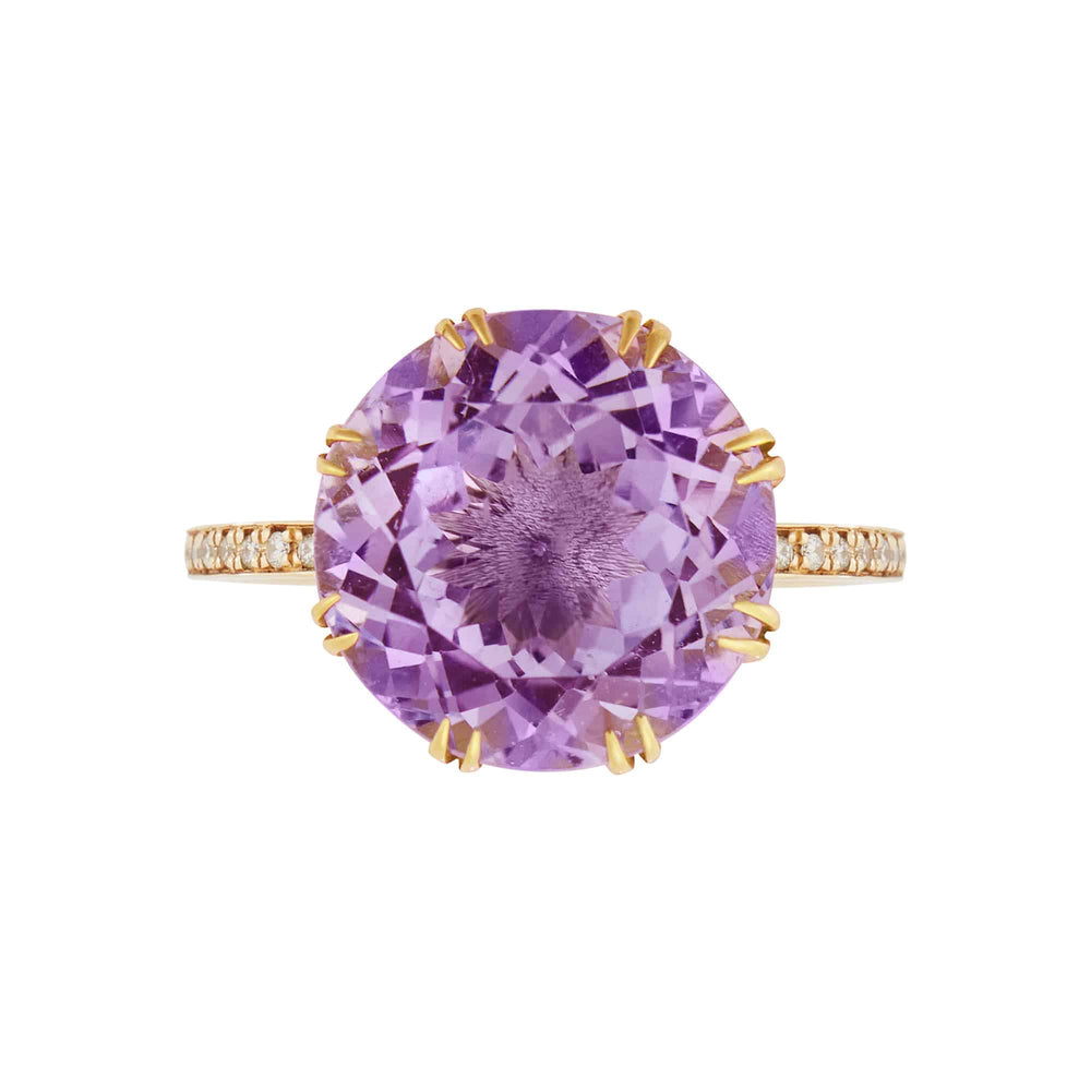 Solitaire Crown Ring Pink Amethyst - Crown - Ileana Makri store