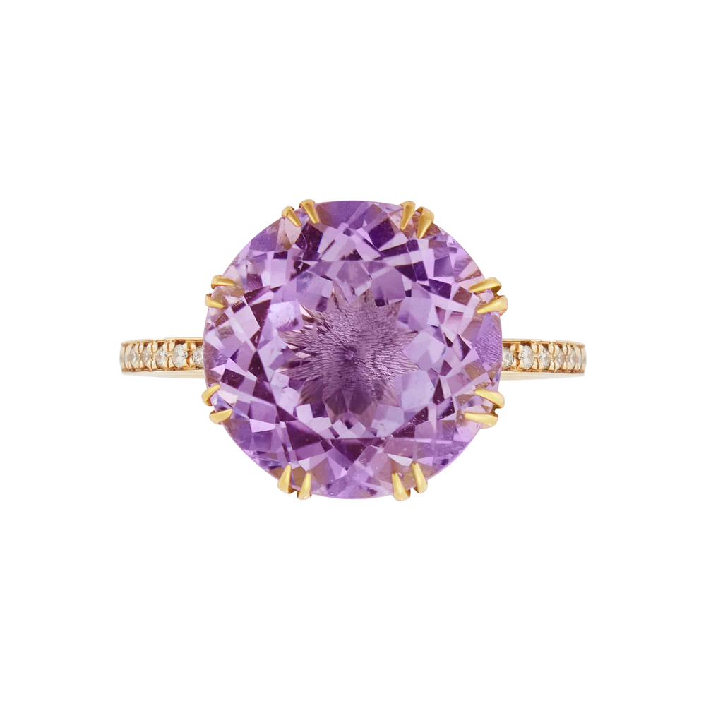 Solitaire Crown Ring Pink Amethyst - Crown - Ileana Makri