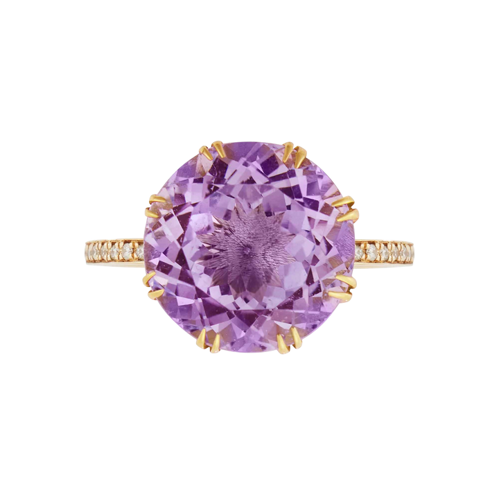 Solitaire Crown Ring Pink Amethyst - Crown - Ileana Makri